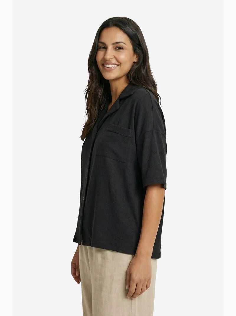 Camicia button-up a vestibilità rilassata my fashion Nero - Kiabi