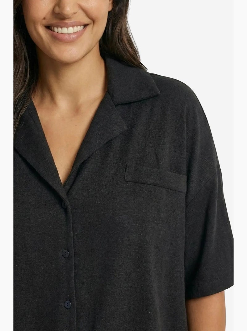 Camicia button-up a vestibilità rilassata my fashion Nero - Kiabi