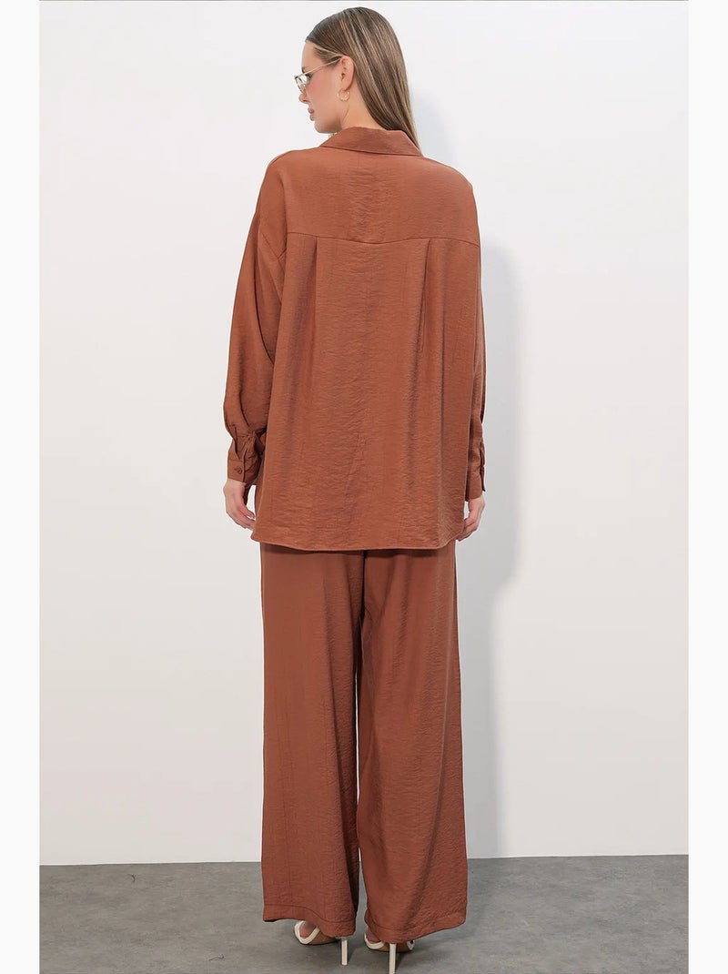 Camicia button-up testurizzata a maniche lunghe bdart Terracotta - Kiabi