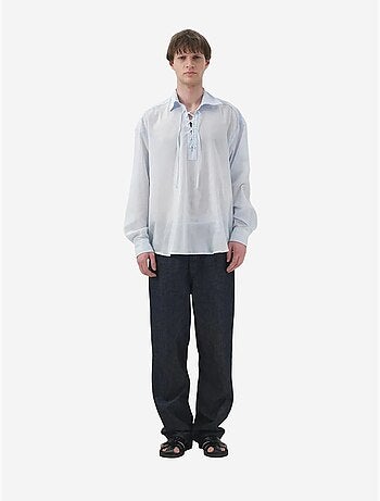 Camicia casual a maniche lunghe dalla vestibilità rilassata con dettaglio annodato giesto