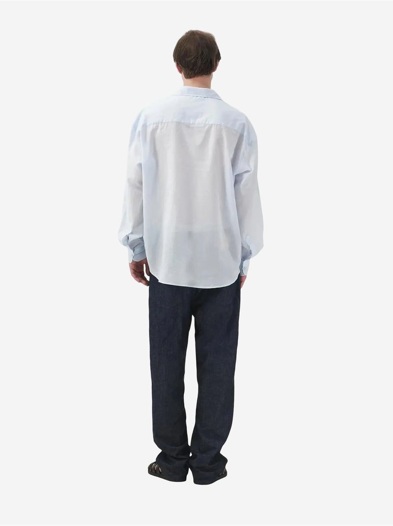 Camicia casual a maniche lunghe dalla vestibilità rilassata con dettaglio annodato giesto Blu pastello - Kiabi