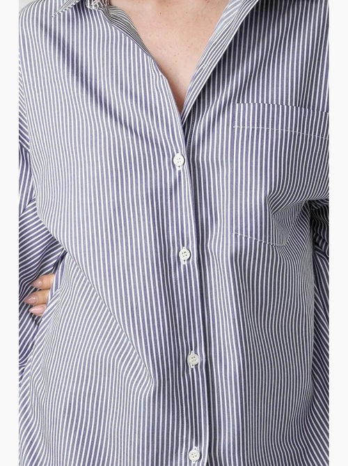 Camicia casual a righe oversize hiccup - Kiabi Camicia casual a righe oversize hiccup - Kiabi