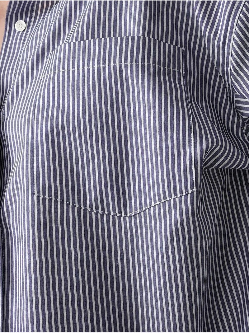 Camicia casual a righe oversize hiccup Blu pastello - Kiabi