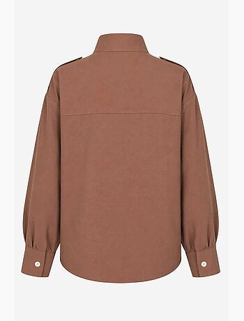 Camicia casual abbottonata con collo alla coreana mixray