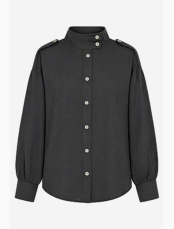 Camicia casual abbottonata con collo alla coreana mixray