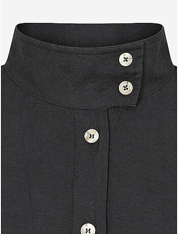Camicia casual abbottonata con collo alla coreana mixray