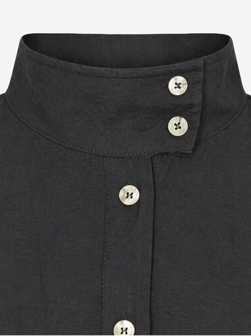 Camicia casual abbottonata con collo alla coreana mixray Nero - Kiabi