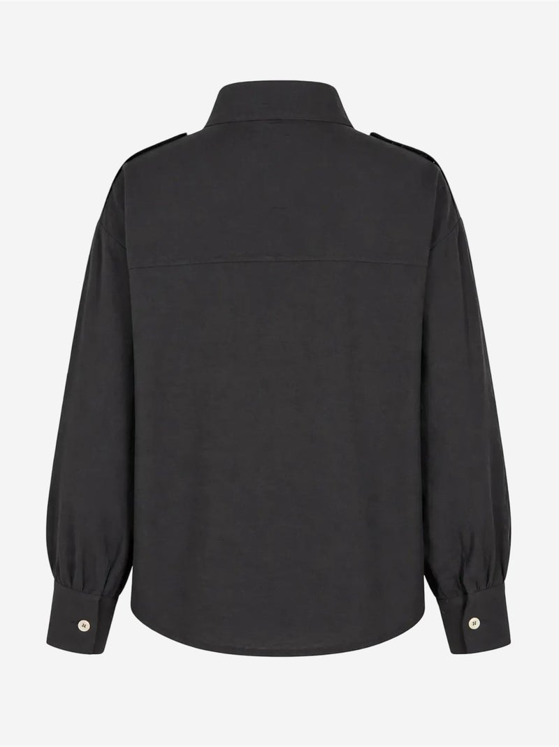 Camicia casual abbottonata con collo alla coreana mixray Nero - Kiabi