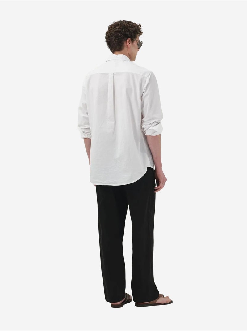 Camicia casual in cotone a maniche lunghe con taschino giesto Bianco - Kiabi