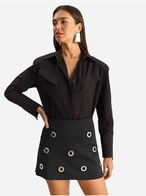 Camicia casual in popeline a maniche lunghe con bottoni e taschino lucci - Kiabi Camicia casual in popeline a maniche lunghe con bottoni e taschino lucci - Kiabi