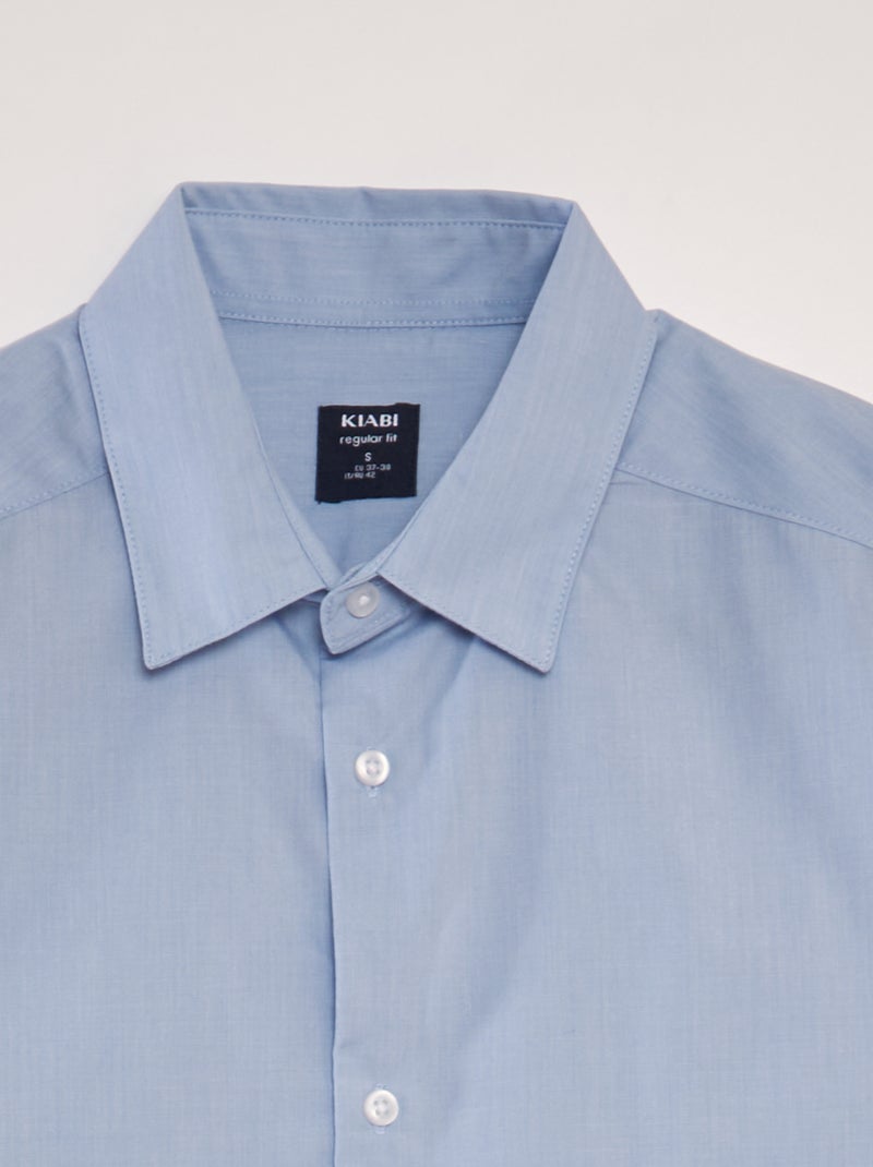 Camicia classica tinta unita BLU - Kiabi