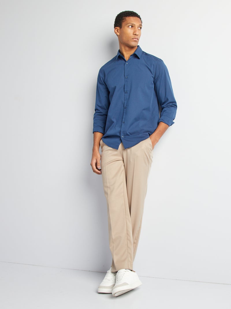 Camicia classica tinta unita BLU - Kiabi