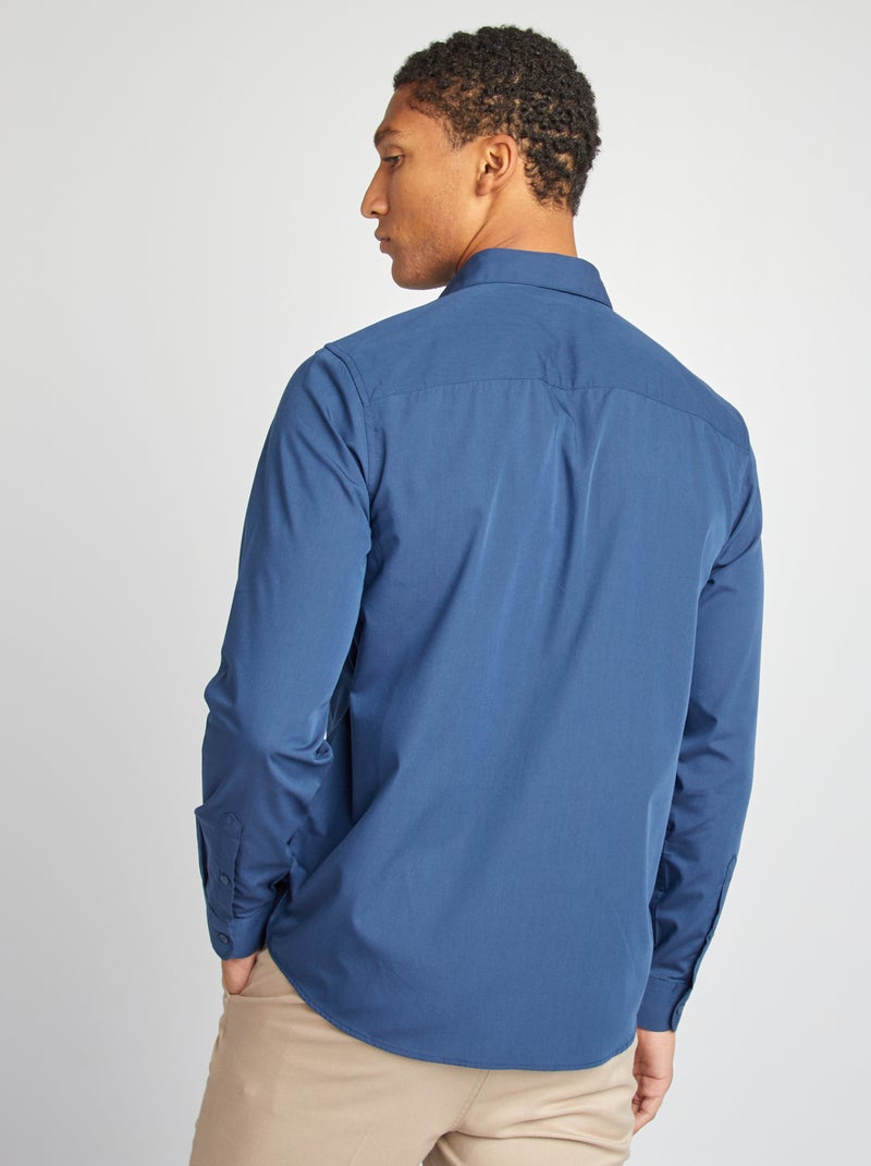 Camicia classica tinta unita BLU - Kiabi