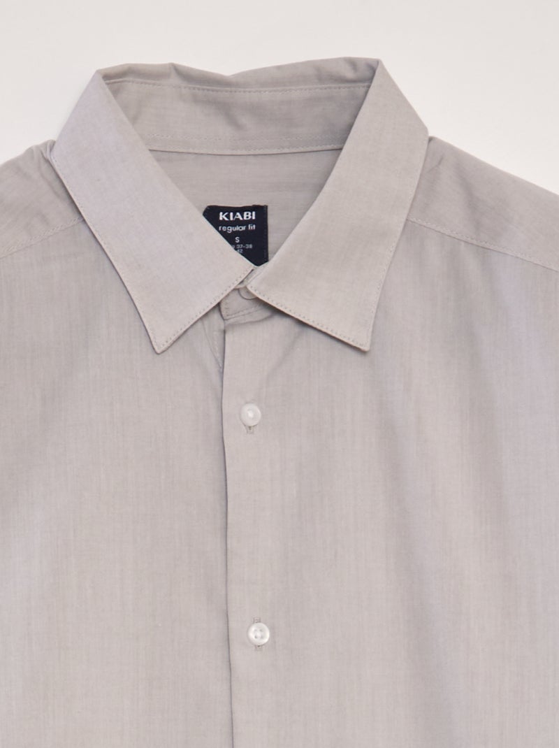 Camicia Collo Francese Tinta Unita Maglia Fango Da Uomo