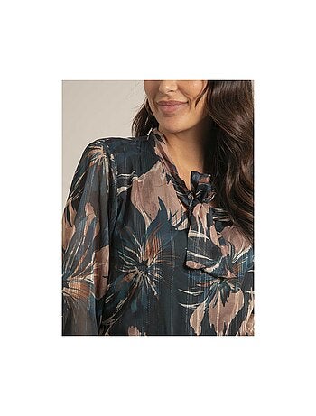 Camicia colletto fiocco a motivi ORTENSE