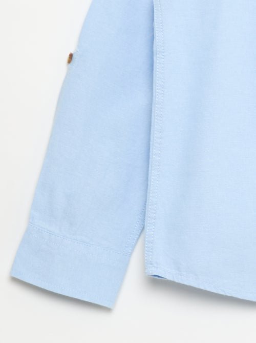 Camicia collo alla coreana in cotone tinta unita - Kiabi Camicia collo alla coreana in cotone tinta unita - Kiabi