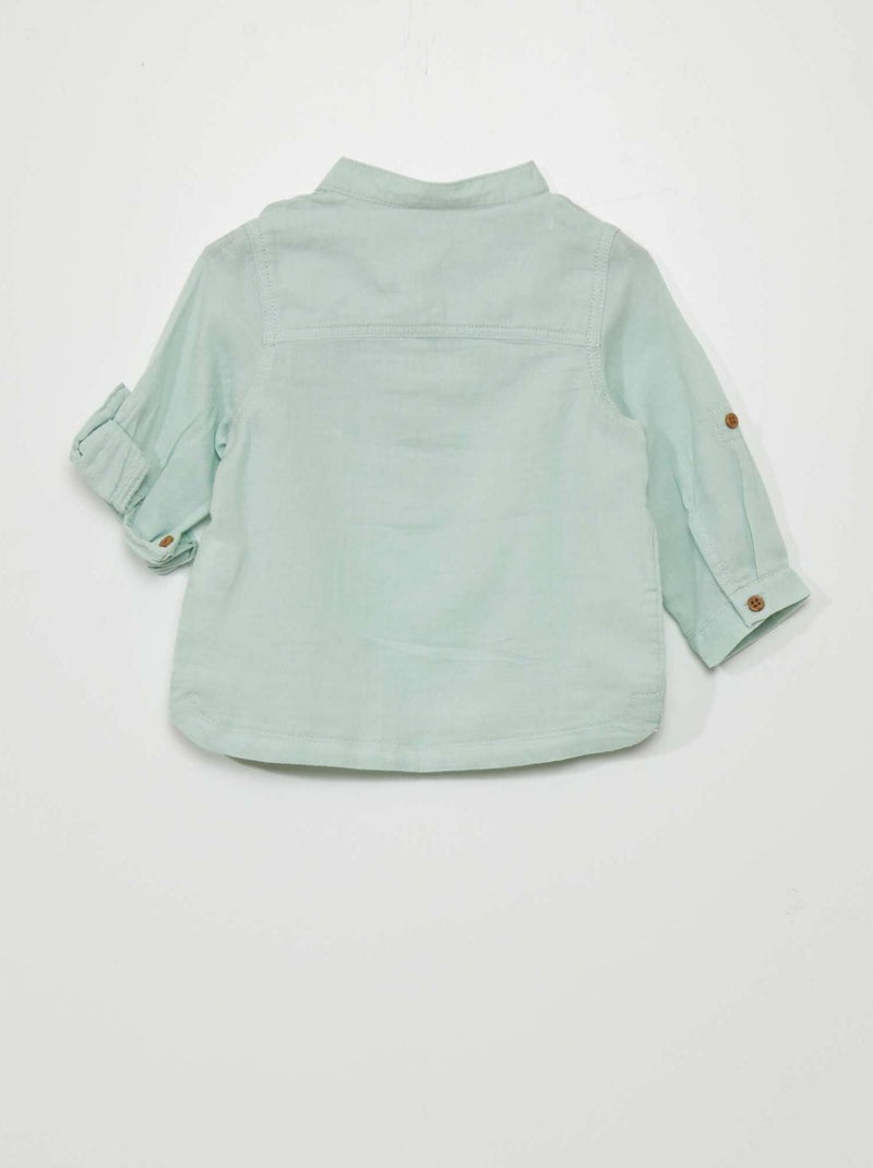 Camicia collo serafino BLU - Kiabi