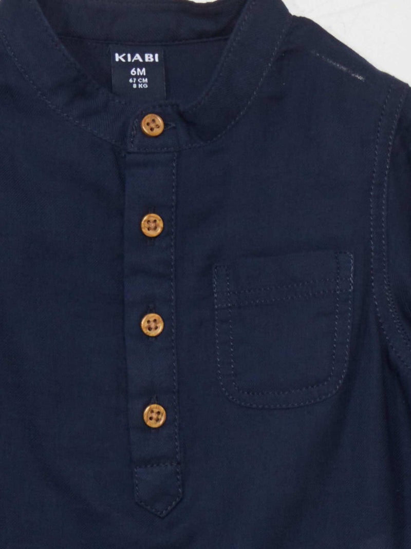 Camicia collo serafino NERO - Kiabi