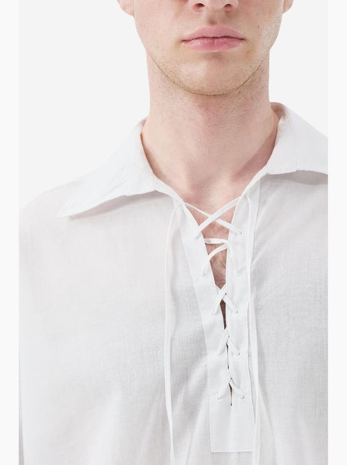 Camicia con allacciatura frontale in popeline di cotone da uomo giesto - Kiabi Camicia con allacciatura frontale in popeline di cotone da uomo giesto - Kiabi