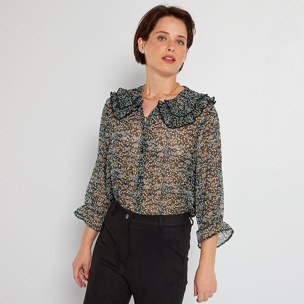 Camicia con ampio colletto claudine 'JDY' null - NERO - Kiabi - 25,00€
