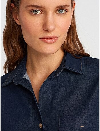 Camicia con bottoni a maniche corte in misto lino dilvin