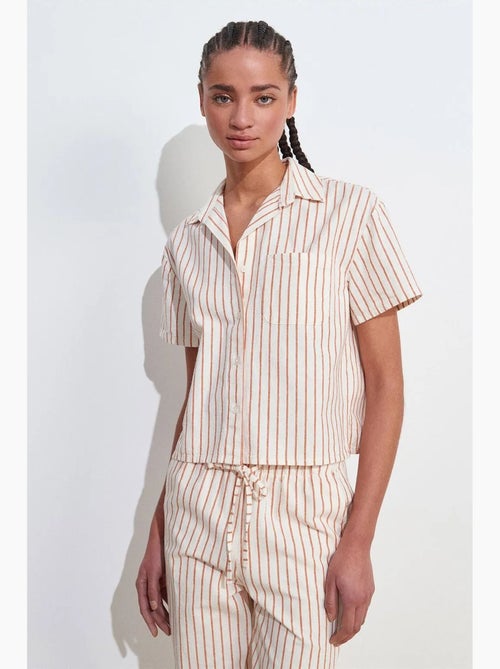 Camicia con bottoni a maniche corte in misto lino dilvin - Kiabi