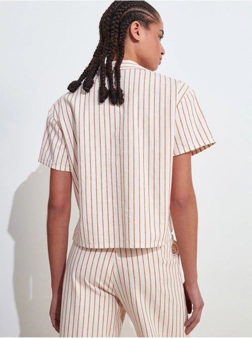 Camicia con bottoni a maniche corte in misto lino dilvin - Kiabi