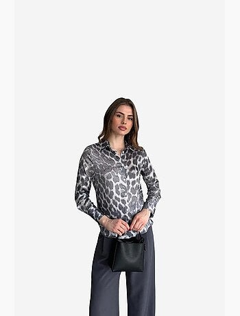 Camicia con bottoni a stampa leopardata my fashion