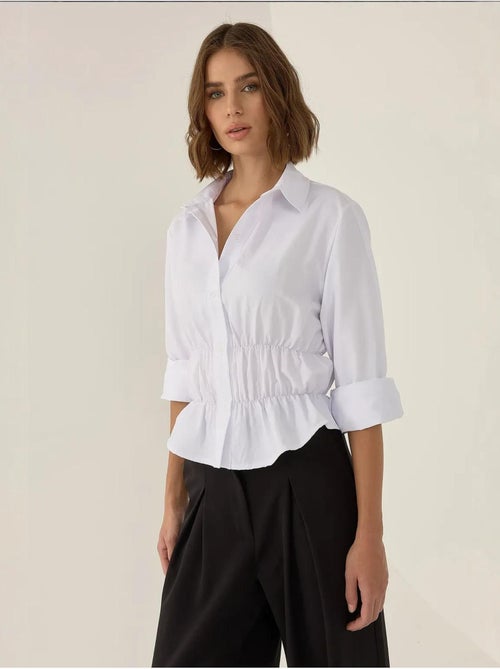 Camicia con bottoni bianchi valletta hiccup - Kiabi Camicia con bottoni bianchi valletta hiccup - Kiabi
