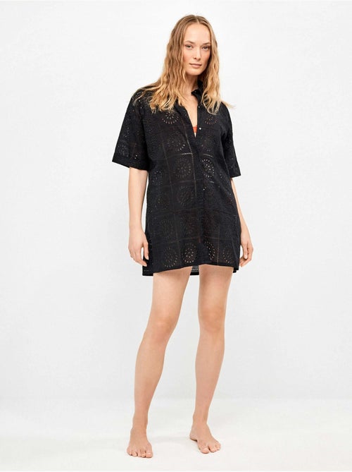 Camicia con bottoni e dettagli traforati 100% cotone - Kiabi