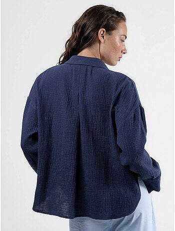 Camicia con bottoni in cotone testurizzato busem