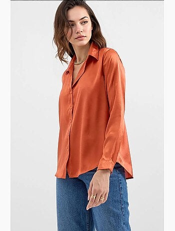 Camicia con bottoni in raso tessuto bdart