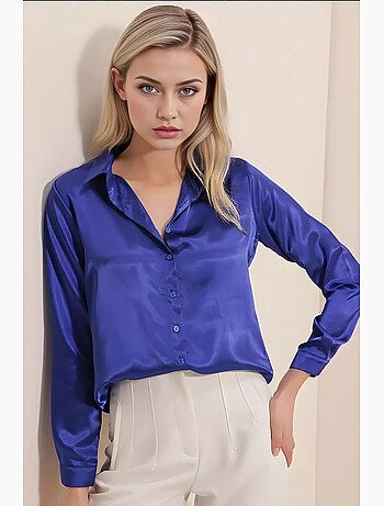 Camicia con bottoni in raso tessuto bdart