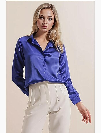Camicia con bottoni in raso tessuto bdart