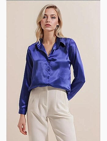 Camicia con bottoni in raso tessuto bdart