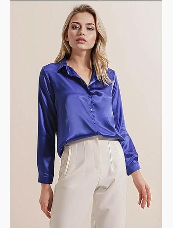 Camicia con bottoni in raso tessuto bdart