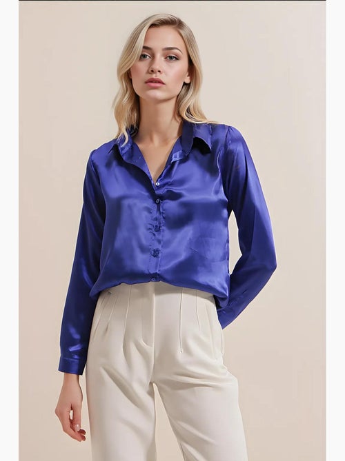 Camicia con bottoni in raso tessuto bdart - Kiabi
