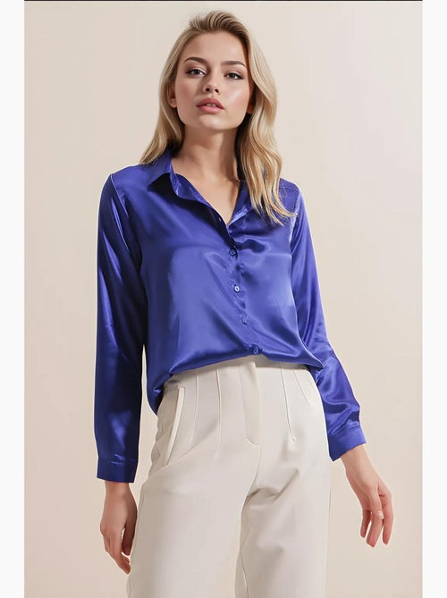 Camicia con bottoni in raso tessuto bdart - Kiabi