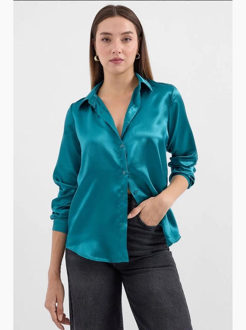 Camicia con bottoni in raso tessuto bdart - Kiabi