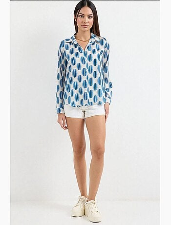 Camicia con bottoni in raso tessuto bdart