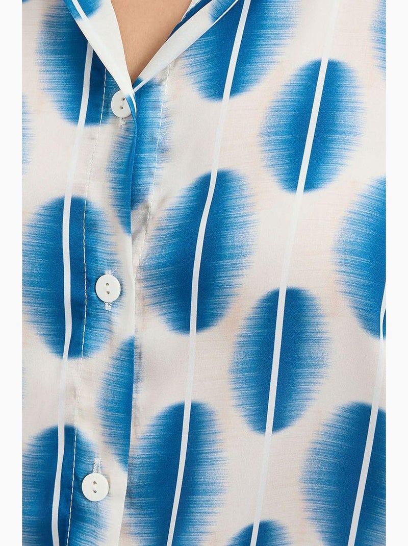 Camicia con bottoni in raso tessuto bdart Blu zaffiro - Kiabi