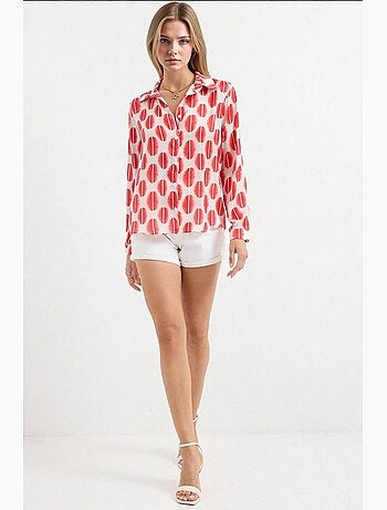 Camicia con bottoni in raso tessuto bdart