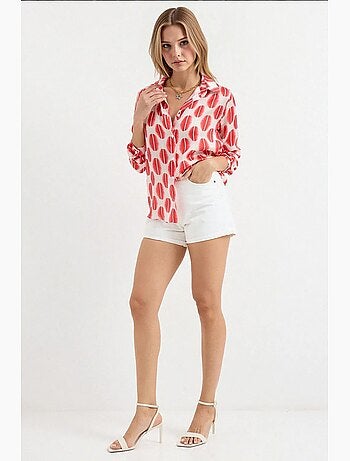 Camicia con bottoni in raso tessuto bdart