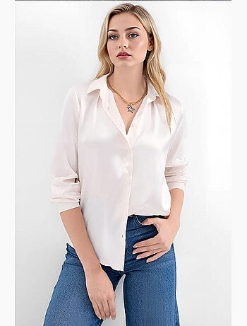 Camicia con bottoni in raso tessuto bdart