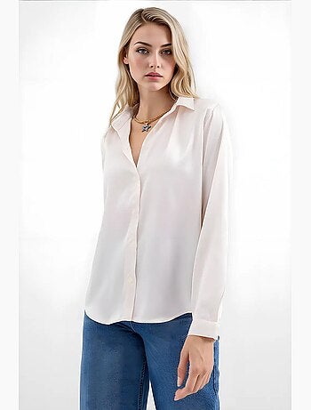 Camicia con bottoni in raso tessuto bdart