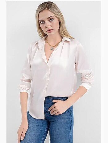 Camicia con bottoni in raso tessuto bdart