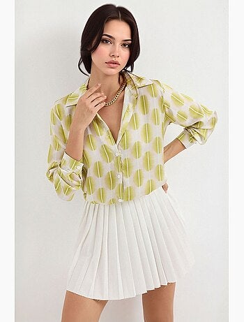 Camicia con bottoni in raso tessuto bdart