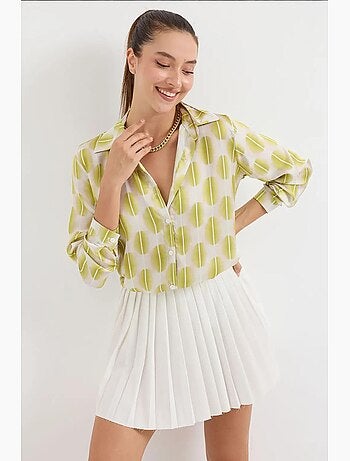 Camicia con bottoni in raso tessuto bdart