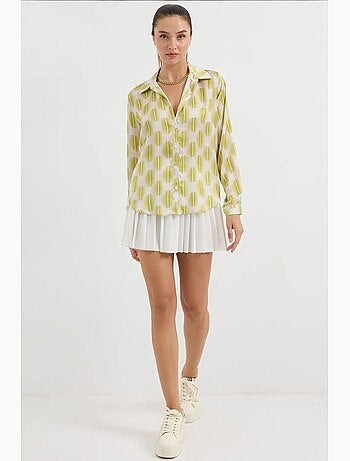 Camicia con bottoni in raso tessuto bdart