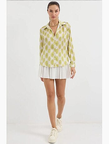 Camicia con bottoni in raso tessuto bdart